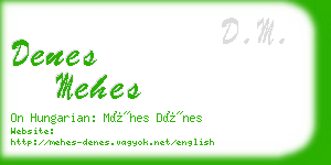 denes mehes business card